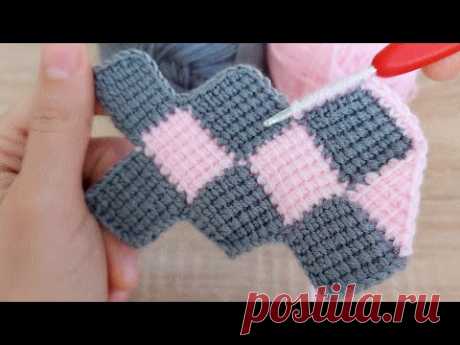 Tunus işi çok sevilen örgü battaniye modeli çok güzel oldu how to crochet tunisian knitting model