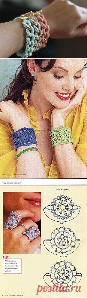 Обвязываем цепи для браслета..