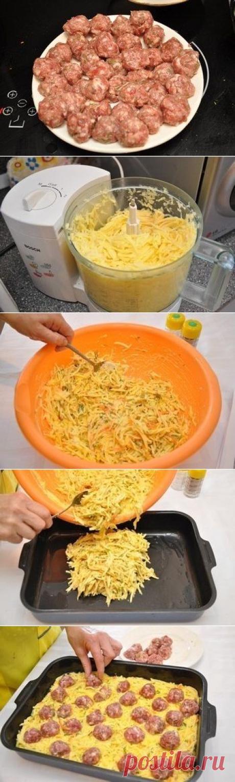 Как приготовить картофельная запеканка с мясными шариками - рецепт, ингридиенты и фотографии
