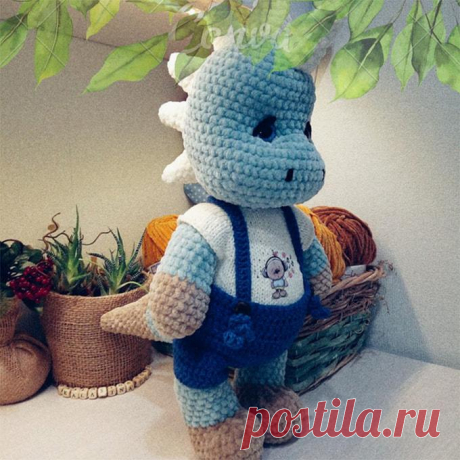 Динозавр крючком. Амигуруми схемы и описания. Автор: Алена Калабина | IRINELY.ART