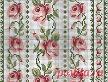 Схема роз для вышивки крестиком бисером
