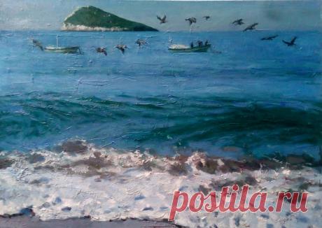 ПЕЛИКАНИЙ ОСТРОВ.2017.(46х65)