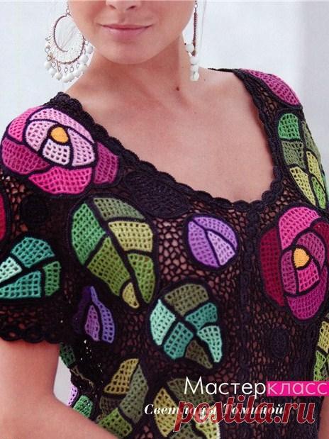 Милые сердцу штучки: Вязание крючком: летняя кофточка 