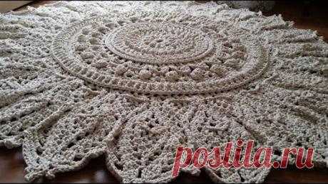Часть 1 ВЯЗАНЫЙ КОВЕР 1-6 ряд МК мастер класс CROCHET RUG