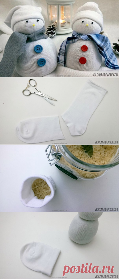 СНЕГОВИКИ - ИЗ НОСОК !!! **Фото -МК.