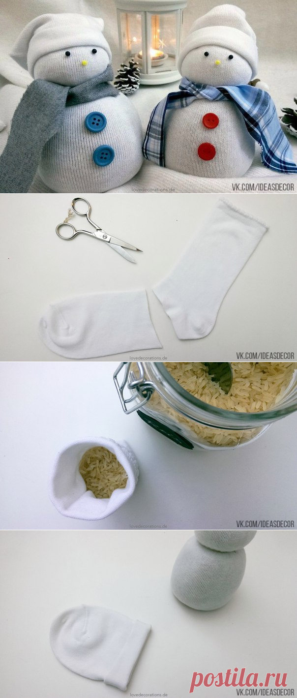 СНЕГОВИКИ - ИЗ НОСОК !!!  **Фото -МК.