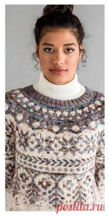 Джемпер с круглой жакардовой кокеткой