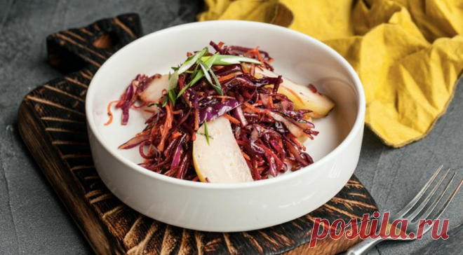 Овощной салат с моченым яблоком, пошаговый рецепт с фото