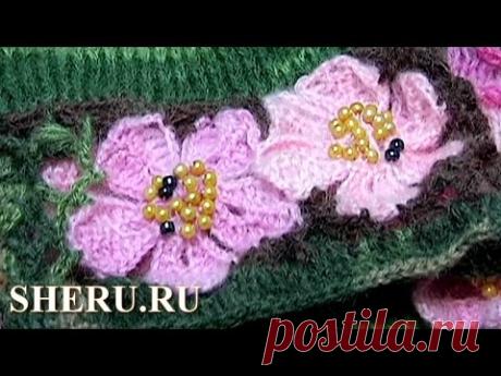How To crochet Flat Flower Урок 19 Вязание Цветка крючком