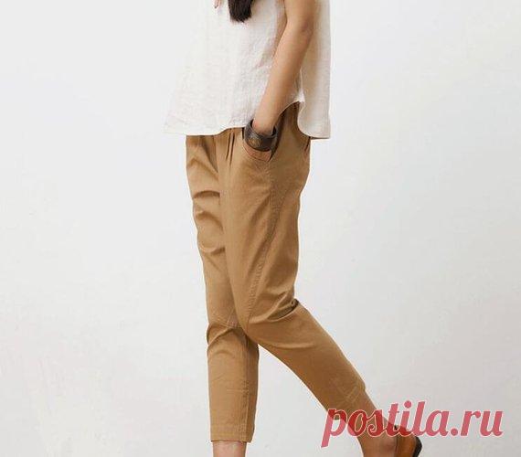 Cotton pants for women, Comfortable Cotton pants, Casual pants, Pencil pants, Elastic waist pants 【Fabric】 Cotton 【Color】 Khaki, red 【Size】 Waist circumference 72-82cm / 28-32 Hip circumference 106cm/ 41 Thigh circumference 52cm/ 20 Pants length 81cm / 32   Have any questions please contact me and I will be happy to help you.
