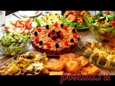 МЕНЮ на День Рождения!  Готовлю 9 блюд! ПРАЗДНИЧНЫЙ СТОЛ: Горячее, Салаты, Закуски, Сладкий Пирог