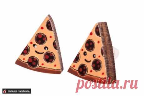 Серьги 'Пицца' ручной работы купить в Минске и Беларуси, цены на HandMade