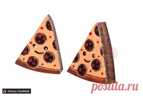 Серьги 'Пицца' ручной работы купить в Минске и Беларуси, цены на HandMade
