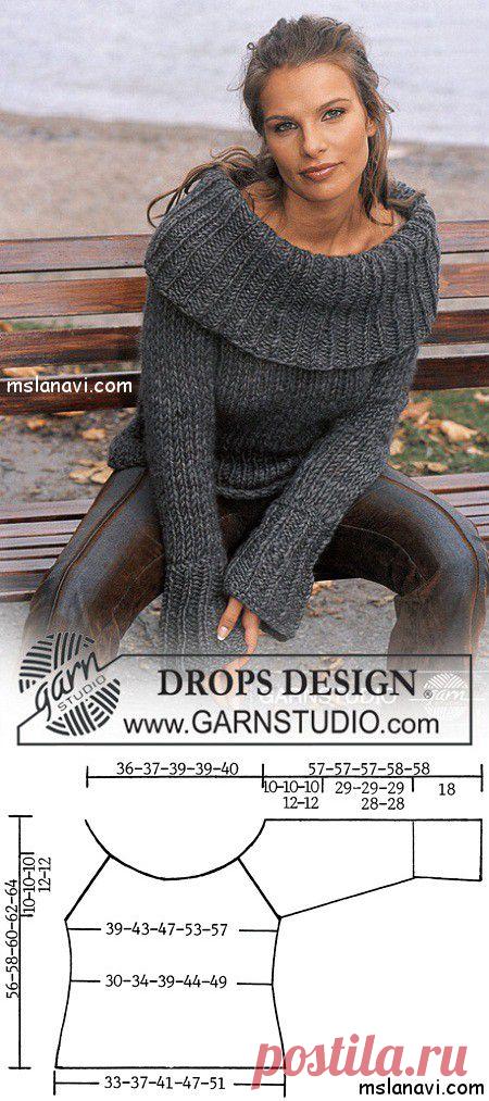 Вязаный пуловер спицами от Drops | Мисс Лана Ви | Ms Lana Vi