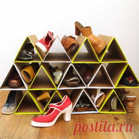 Шкафчик для обуви из картона
