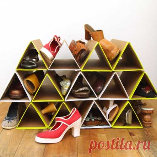 Шкафчик для обуви из картона