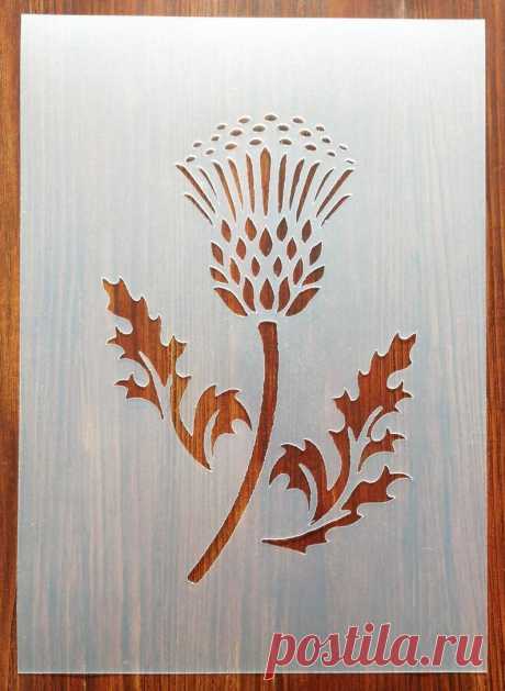 Thistle Stencil Mask Reusable PP Sheet for Arts & Crafts DIY | Etsy