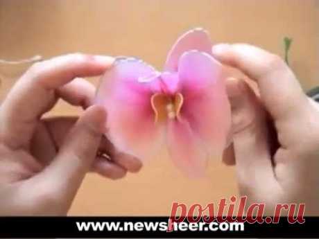 How to Make Nylon Flower - Orchid