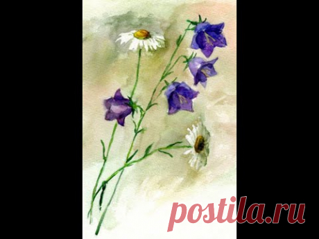 DIY campanula/МК Колокольчик из атласных лент