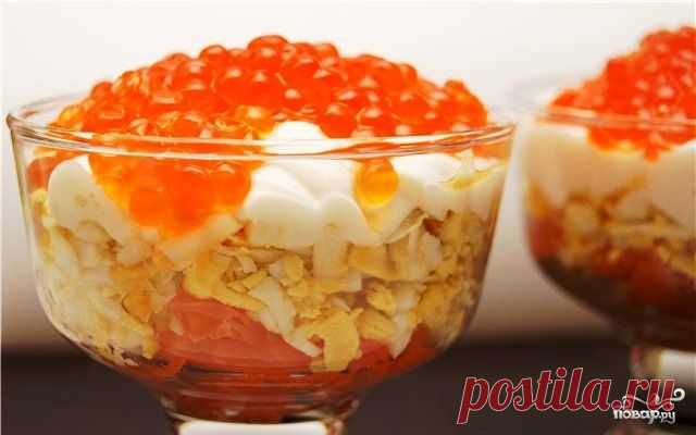 Салат с красной икрой - кулинарный рецепт на Повар.ру