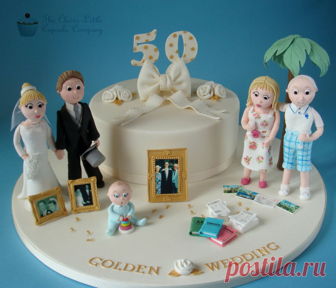 Golden Wedding Anniversary Cake | I made this for my Auntie'… | Flickr