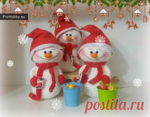 Снеговик / Вязание игрушек / ProHobby.su | Вязание игрушек спицами и крючком для начинающих, мастер классы, схемы вязания
