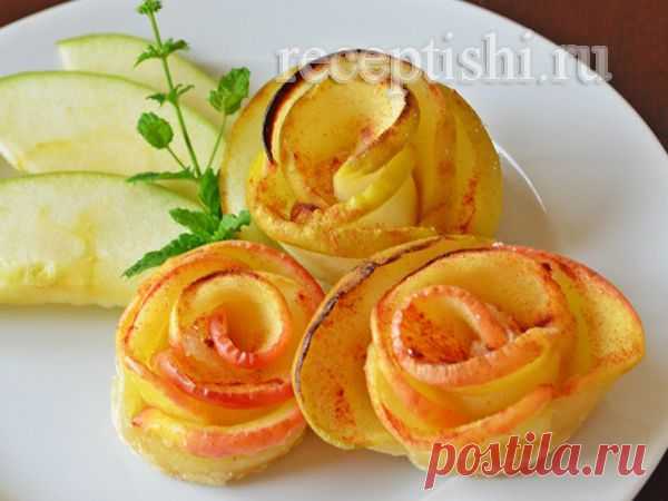 Яблоки в тесте "Розы-розочки" | Рецептыши.ру