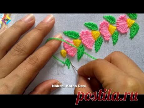 Hand embroidery | Border design | nakshi katha design.