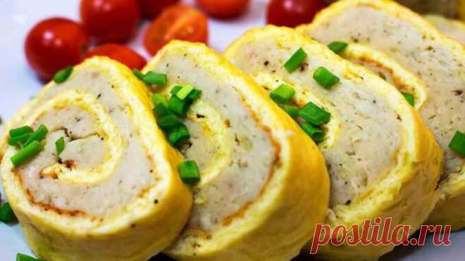 Сырный рулет с курицей - Кулинарные рецепты 