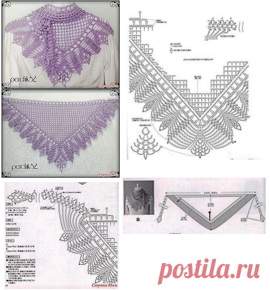 34 Fabulosos Patrones de Chales de ganchillo - Manualidades Y DIYManualidades Y DIY
