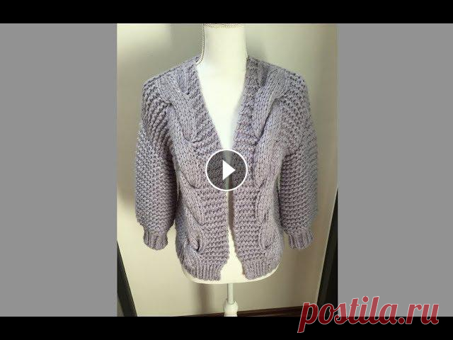Самый простой кардиган из толстой пряжи.Платочная вязка по кругу. Garter stitch in the round. Мой Инстаграм alya.modnoevyazanie Платочная вязка по кругу 28:47...
