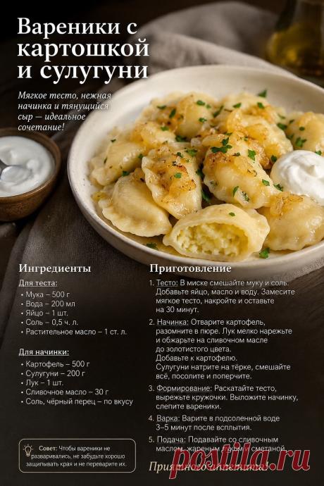 Вареники с картошкой и сулугуни