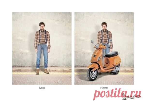 Реклама мотороллера Vespa: Из лоха - в хипстеры / Занимательная реклама