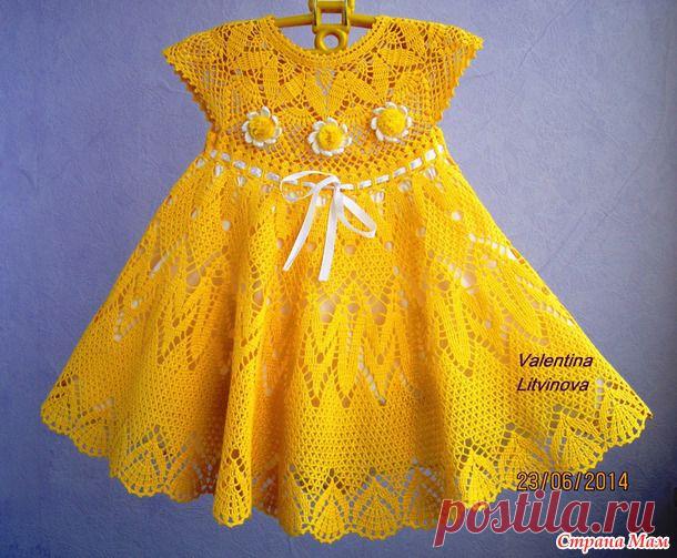 желтый летнее платье для маленькой девочки крючком | сделать ручной работы, вязание крючком, ремесла