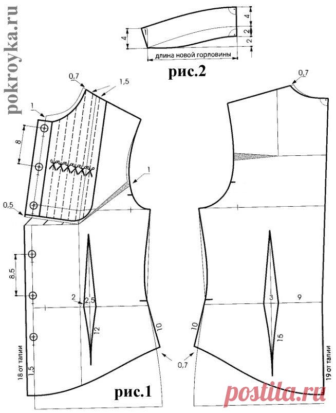 Выкройка блузки со вставкой-пластроном | pokroyka.ru-уроки кроя и шитья