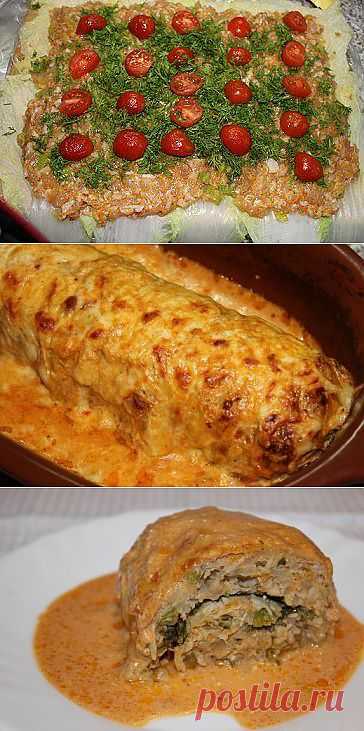 Голубец-рулет с пекинской капустой - Простые рецепты Овкусе.ру