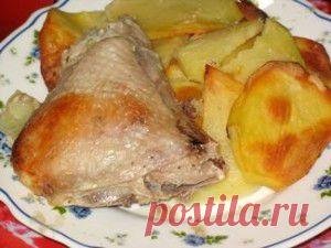Картошка запечённая с окорочками