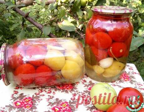 Маринованные помидоры с яблоками без уксуса