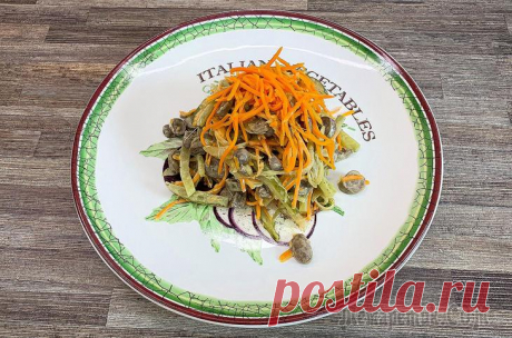 Салат с куриными сердечками