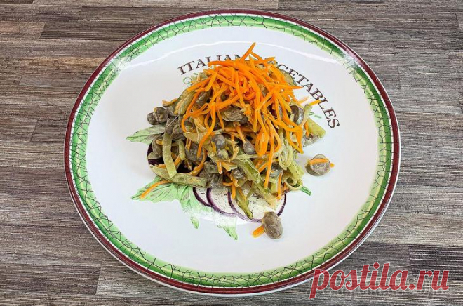 Салат с куриными сердечками