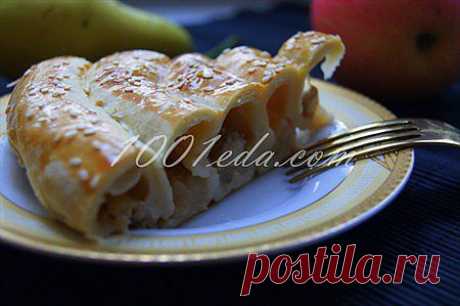 Мгновенный пирог из слоеного теста - Пирог с яблоками . 1001 ЕДА вкусные рецепты с фото!