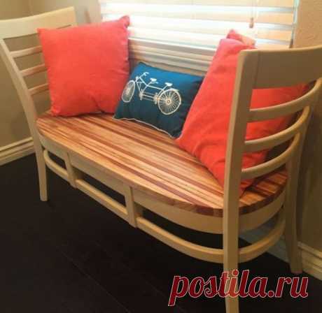 Скамейка своими руками из старых стульев