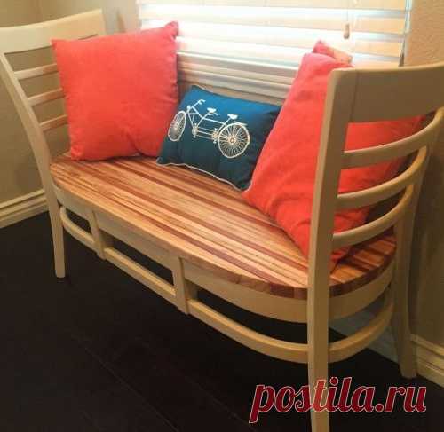 Скамейка своими руками из старых стульев