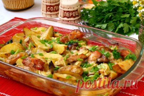 Филе индейки с картофелем и грибами — Моя кухня
