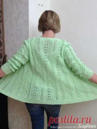 ЖАΚΕТ СПИЦАΜИ
 
Автop Пчeлка 2013
Связан из Витa Шapм. Спицы 3,5. Рacход почти 500г.