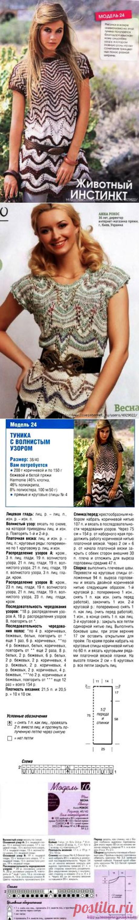 Туника с волнистым узором | САМОБРАНОЧКА - сайт для рукодельниц, мастериц
