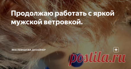 Продолжаю работать с яркой мужской ветровкой.