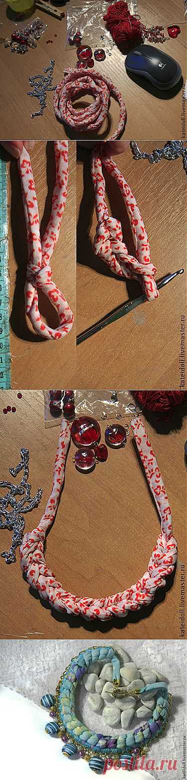 Делаем оригинальное вязаное колье - Ярмарка Мастеров - ручная работа, handmade