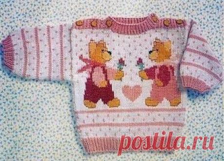 КАК СВЯЗАТЬ СВИТЕРОК “МЕДВЕЖАТА”
 

Возраст 9-12 месяцев.

Для вязания свитерка понадобится:
• 120 г тонкой акриловой пряжи белого цвета, 50 г пряжи розового цвета и немного пряжи бежевого, черного, зеленого, горчичного, темно розового, бордового и коричневого цветов;
• 6 пуговиц;
• спицы № 2,5 и 3,5. 
 
УЗОРЫ ВЯЗАНИЯ.
Резинка 1x1: вязать попеременно 1 лиц., 1 изн. Изн. р. вязать по рисунку.
Лицевая гладь (лиц. гладь):
лиц. р. - лиц. п., изн. р. - изн. п.
Узоры: по схемам ...