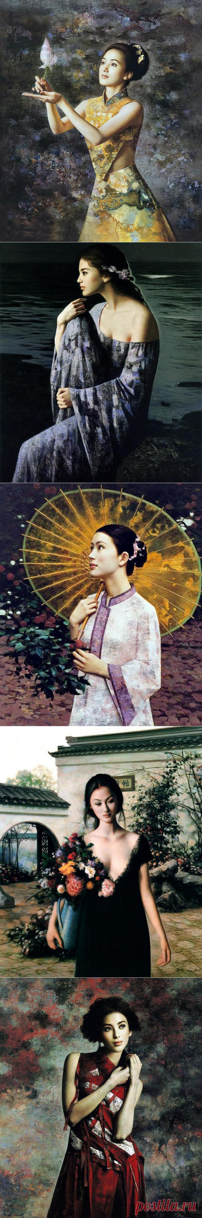 Твой милый задумчивый взгляд... Художник Xie Chuyu..